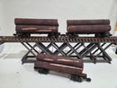 Pre-Owned Scratchbuilt Log cars 24' with Cast log bunks and Custom Foam logs Set of 6
