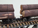 Pre-Owned Scratchbuilt Log cars 24' with Cast log bunks and Custom Foam logs Set of 6
