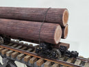 Pre-Owned Scratchbuilt Log cars 24' with Cast log bunks and Custom Foam logs Set of 6