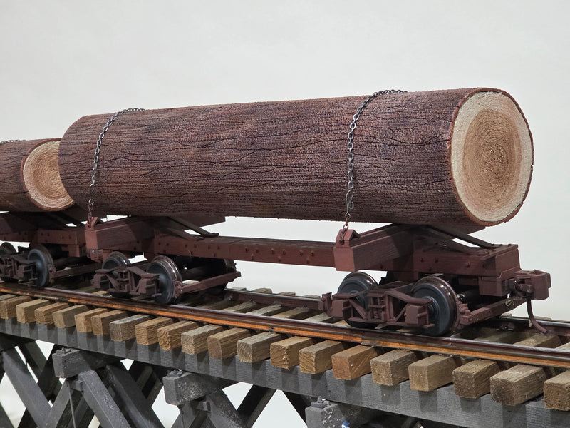 Pre-Owned Custom built 1/20.3 24' Log cars with custom foam logs Set of 4