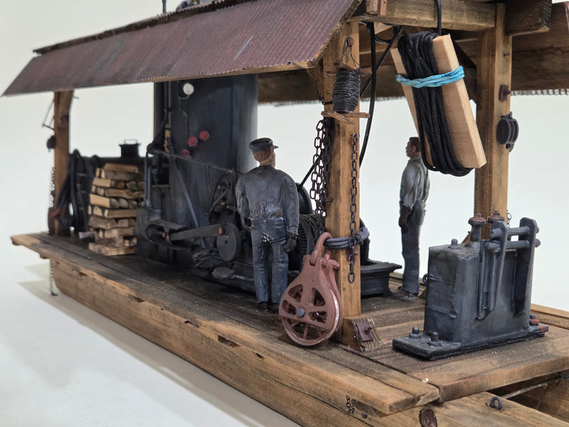 Pre-Owned Scratchbuilt 36' Logging Donkey 1/20.3 with Spar tree