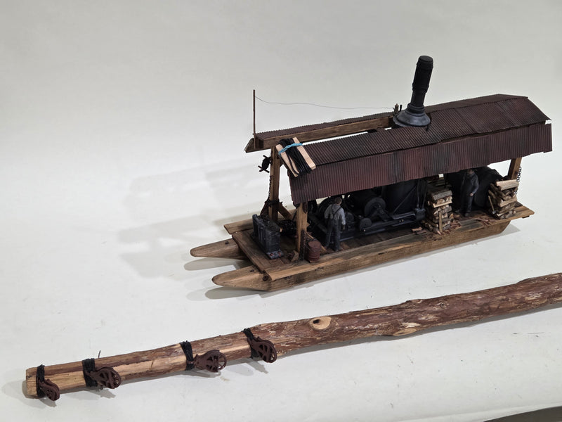 Pre-Owned Scratchbuilt 36' Logging Donkey 1/20.3 with Spar tree