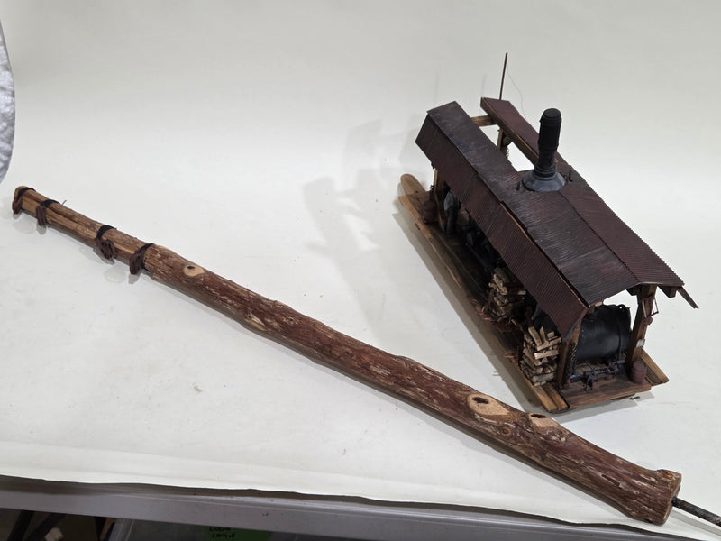 Pre-Owned Scratchbuilt 36' Logging Donkey 1/20.3 with Spar tree