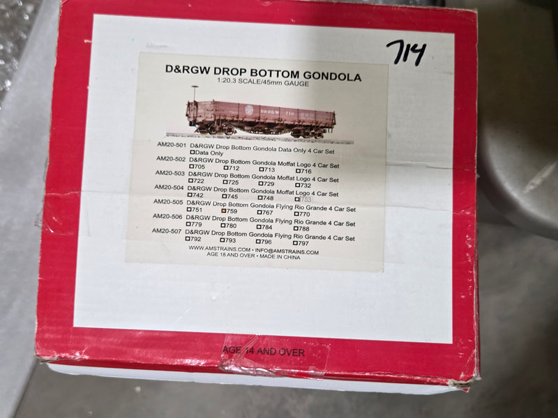 Pre-Owned Accucraft Drop Bottom Gondola D&RGW