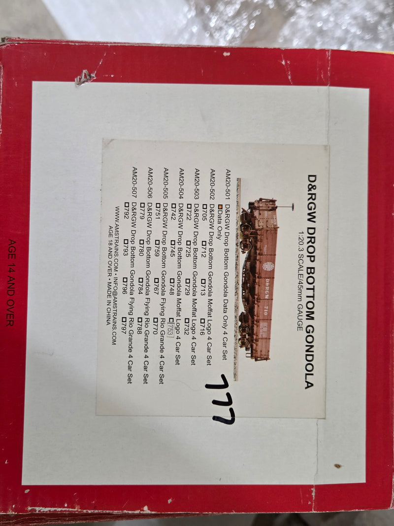 Pre-Owned Accucraft Drop Bottom Gondola D&RGW